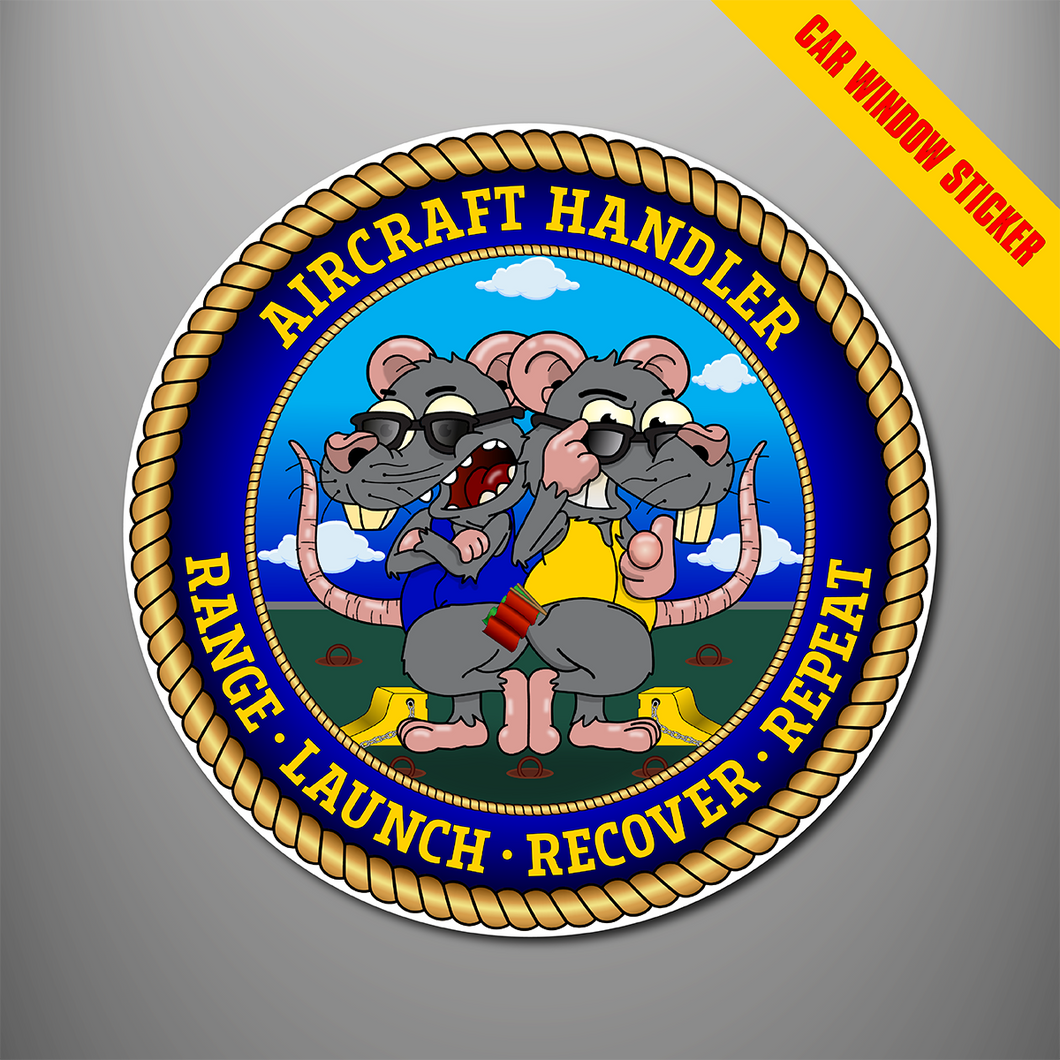 Aircraft Handler 'Range, Launch, Recover, Repeat' Car Window Sticker