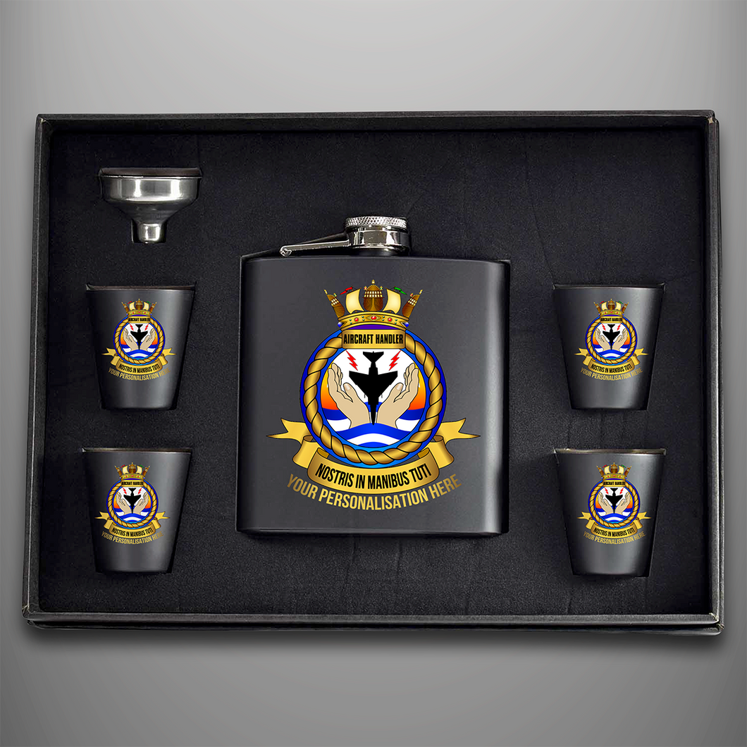 Aircraft Handler 'Branch Crest' Hip Flask - Personalised