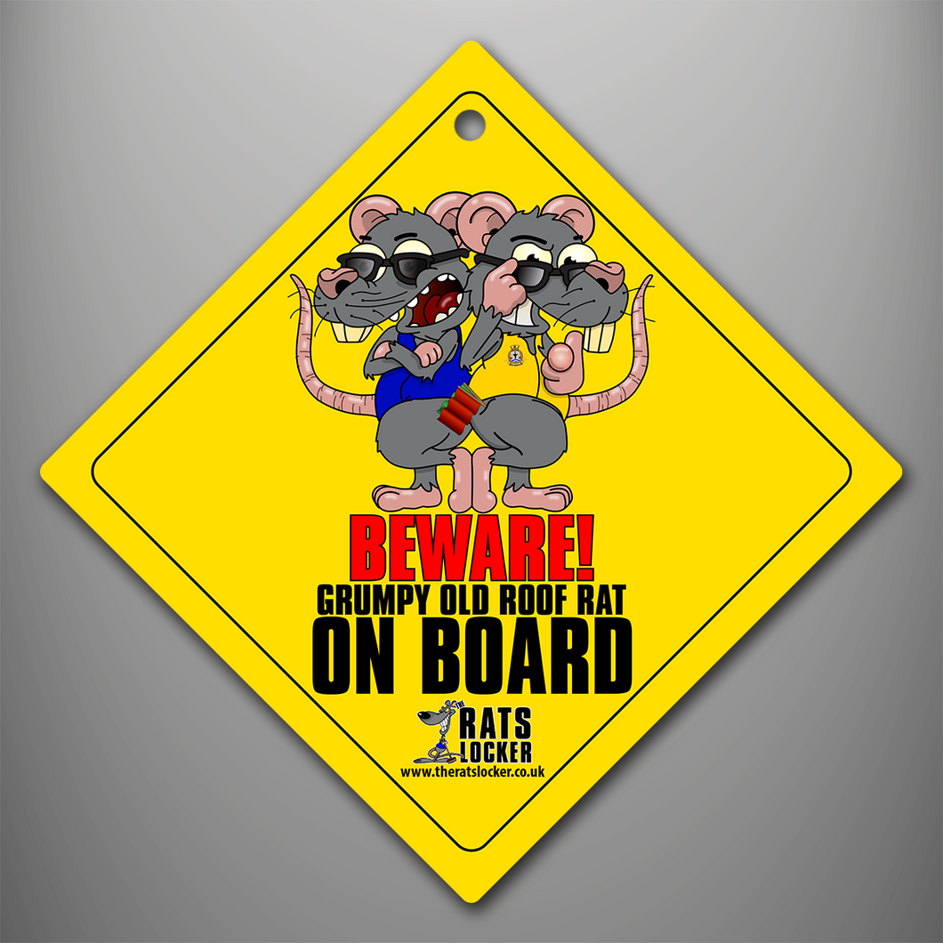 Aircraft Handler 'Grumpy Old Roof Rat' - Car Window Sign