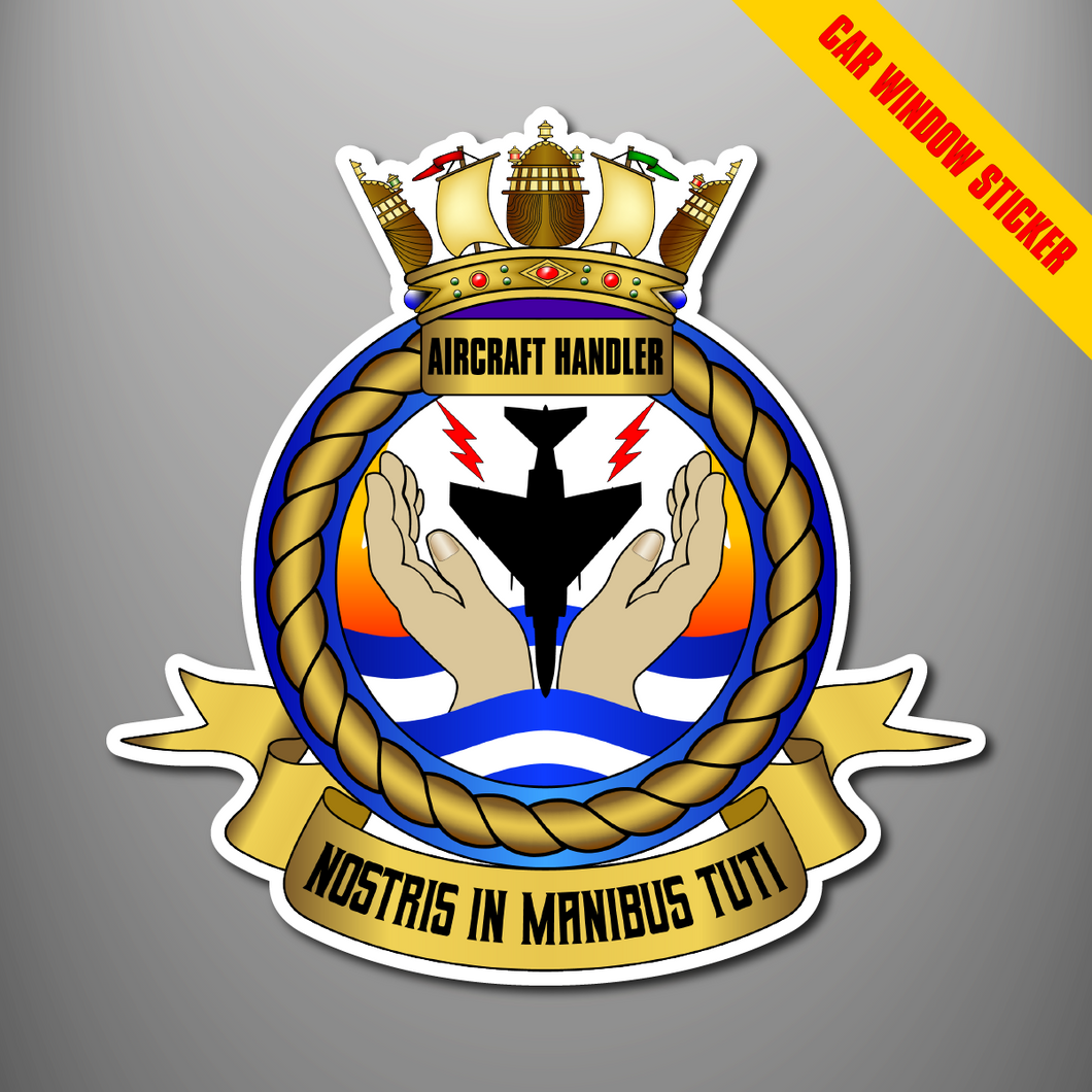 Aircraft Handler Crest Car Window Sticker