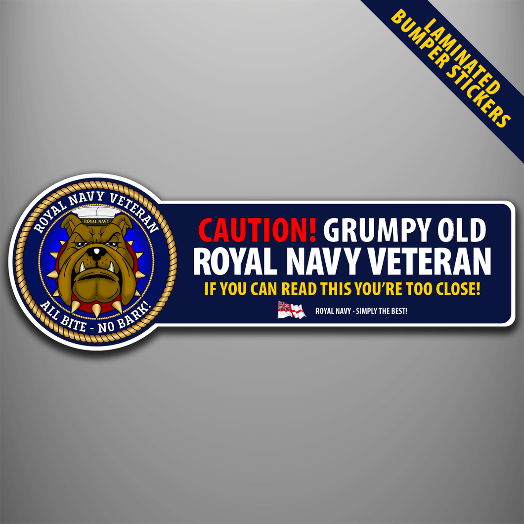 Royal Navy Veteran 'All Bite - No Bark' Laminated Bumper Stickers