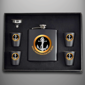 Royal Navy 'Beret Badge' Hip Flask - Personalised