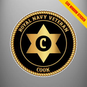 Royal Navy Veteran 'Cook' Car Window Sticker