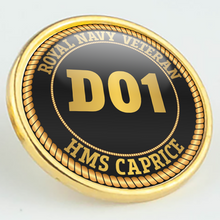 Load image into Gallery viewer, HMS Caprice D01 Pennant Number Pin/Lapel Badge
