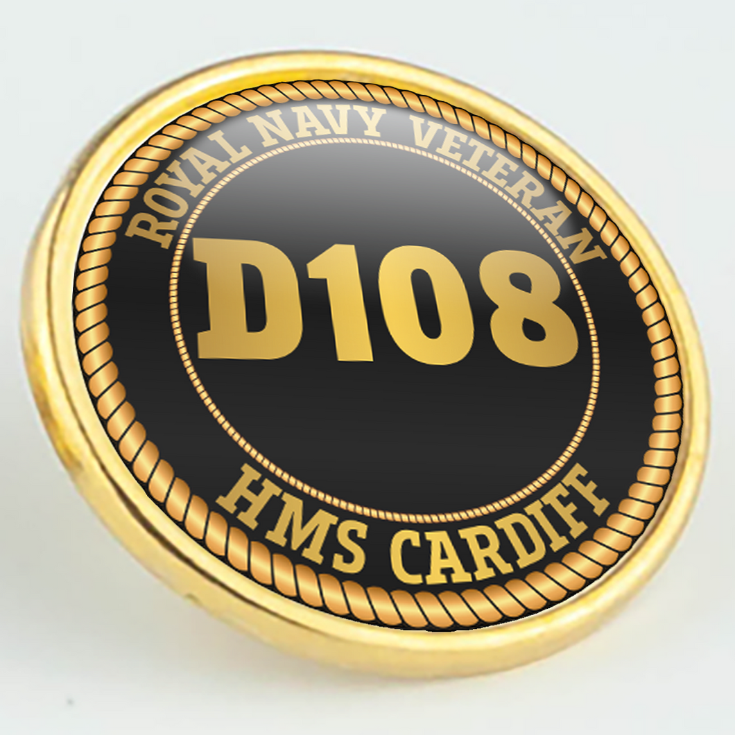 HMS Cardiff D108 Pennant Number Pin/Lapel Badge