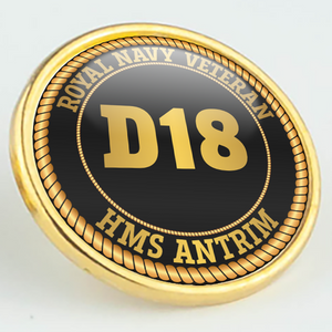 HMS Antrim D18 Pennant Number Pin/Lapel Badge