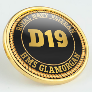 HMS Glamorgan D19 Pennant Number Pin/Lapel Badge