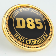 Load image into Gallery viewer, HMS Cambrian D85 Pennant Number Pin/Lapel Badge
