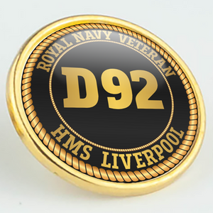 HMS Liverpool D92 Pennant Number Pin/Lapel Badge