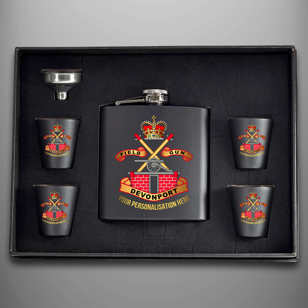 Devonport Field Gun Crew Hip Flask - Personalised