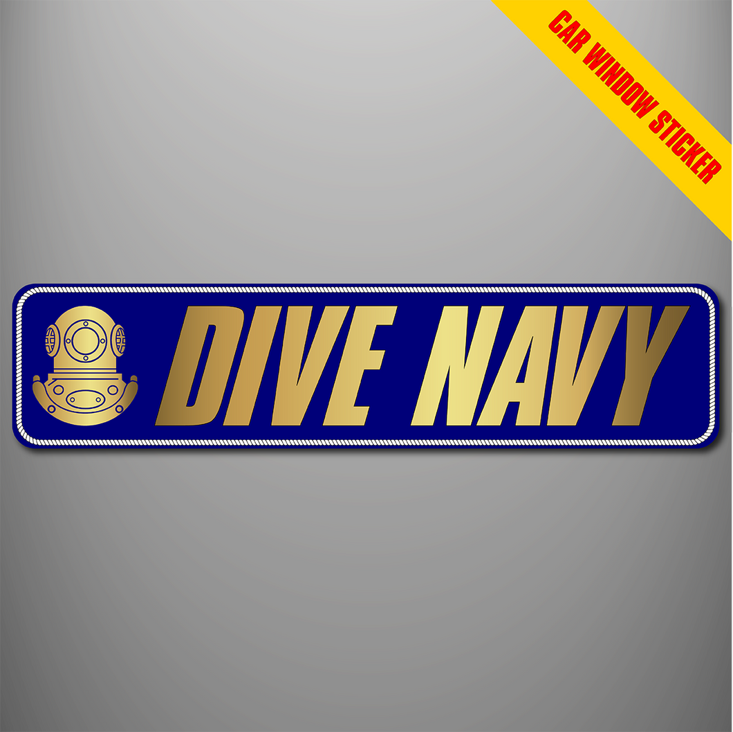 Dive Navy Car Window Sticker