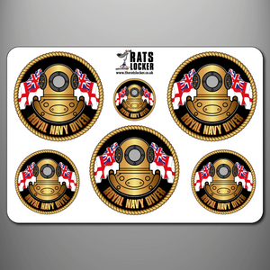 Royal Navy Diver Self Adhesive Sticker Sheet