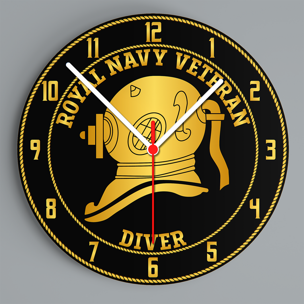 Royal Navy Veteran 'Diver Glass Hanging Photo Clock