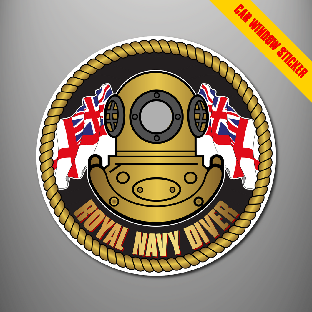 Royal Navy Diver Car Window Sticker