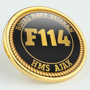 HMS Ajax F114 Pennant Number Pin/Lapel Badge