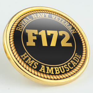 HMS Ambuscade F172 Pennant Number Pin/Lapel Badge