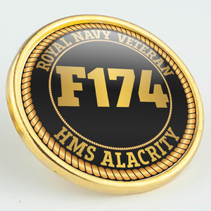 HMS Alacrity F174 Pennant Number Pin/Lapel Badge