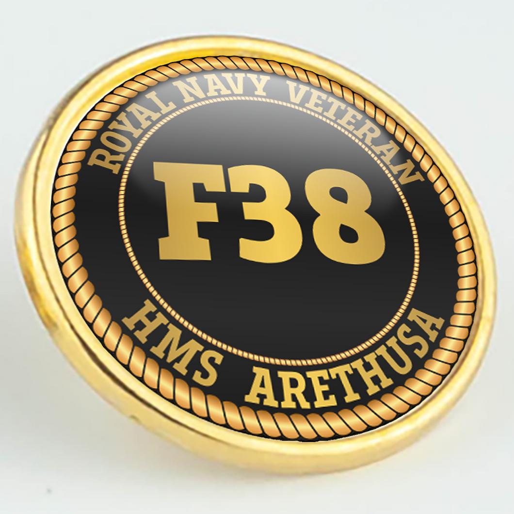 HMS Arethusa F38 Pennant Number Pin/Lapel Badge