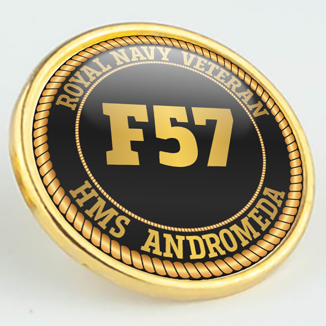 HMS Andromeda F57 Pennant Number Pin/Lapel Badge