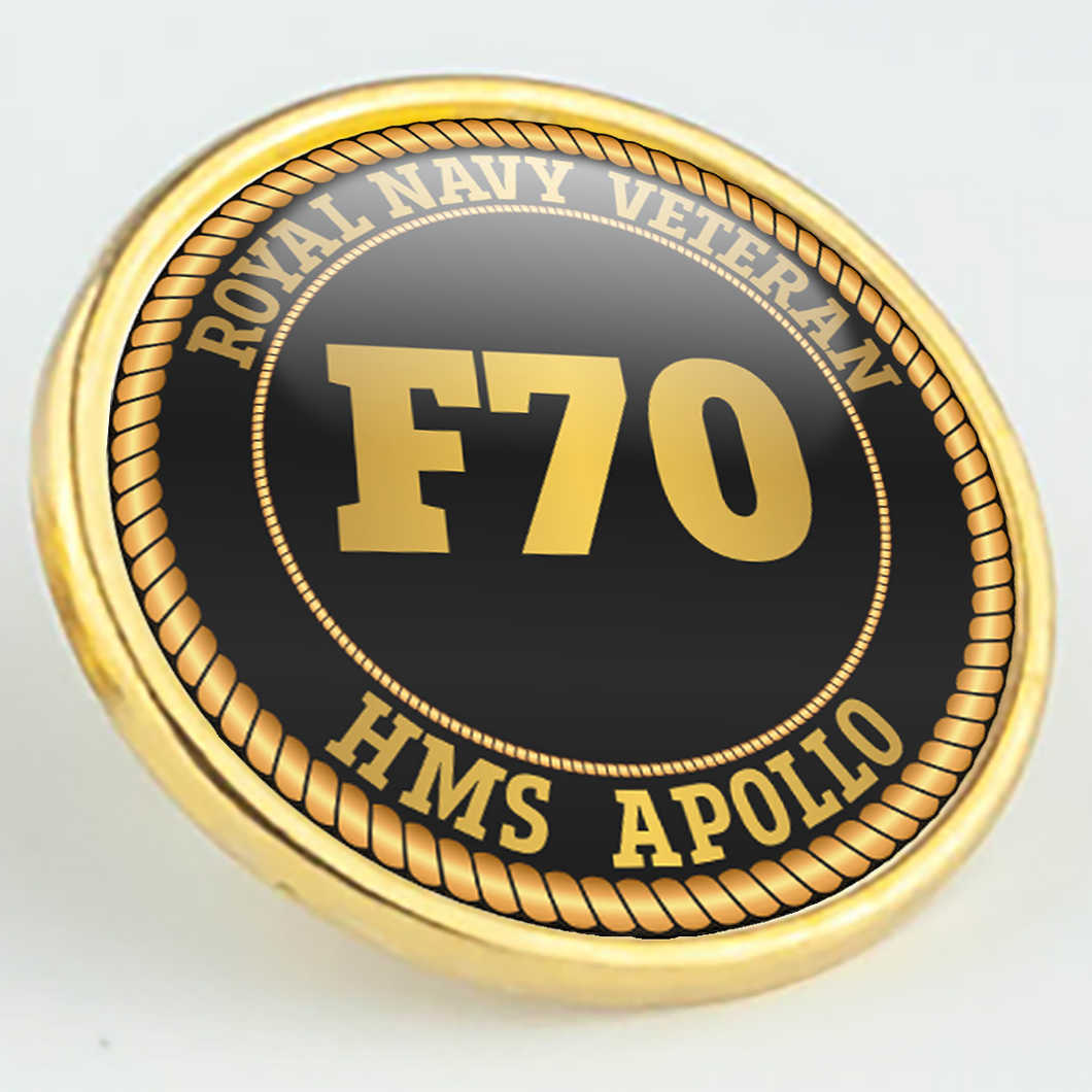 HMS Apollo F70 Pennant Number Pin/Lapel Badge