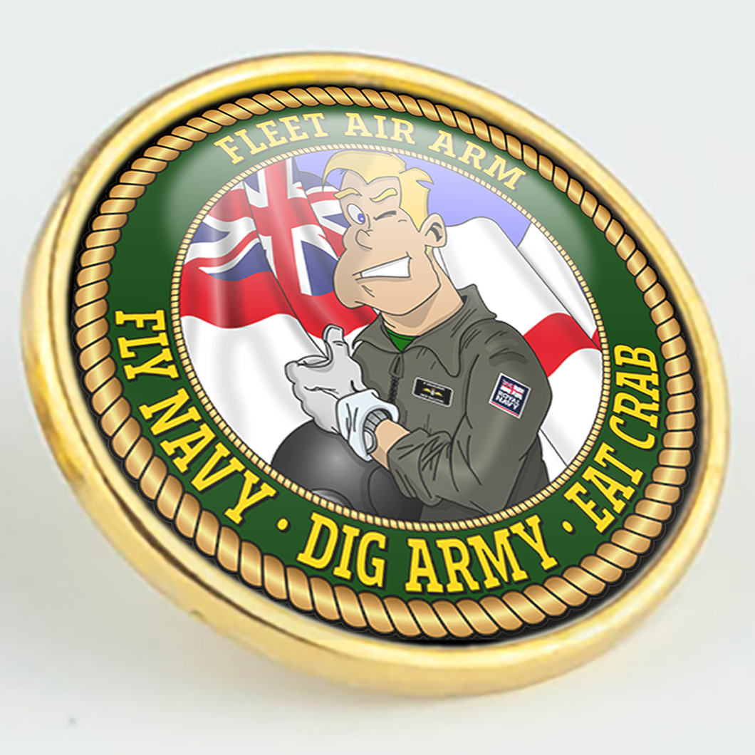 Fleet Air Arm 'Fly Navy, Dig Army, Eat Crab' Pin/Lapel Badge