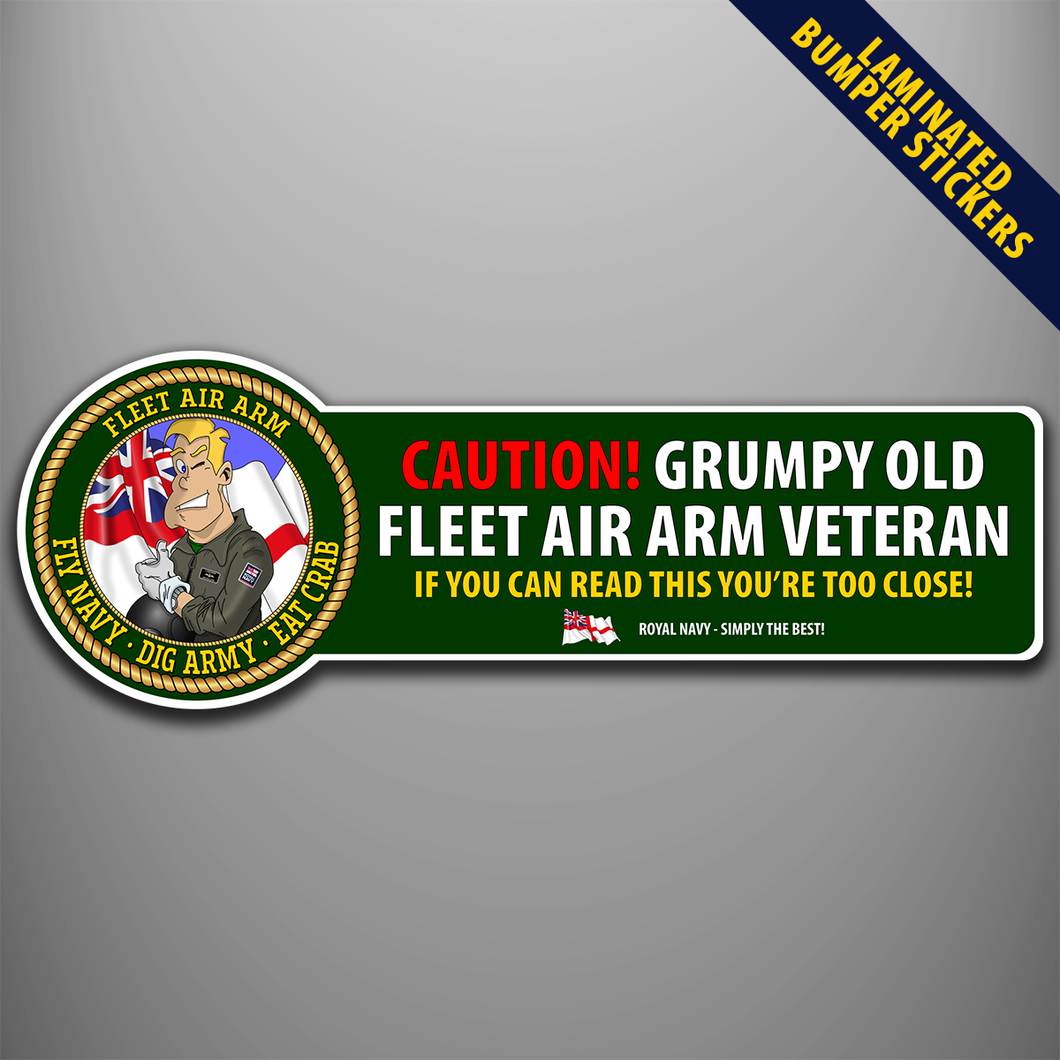 Fleet Air Arm 'Fly Navy, Dig Army, Eat Crab' Laminated Bumper Stickers