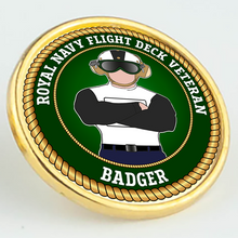 Load image into Gallery viewer, Royal Navy Flight Deck Veteran &#39;Badger&#39; Pin/Lapel Badge
