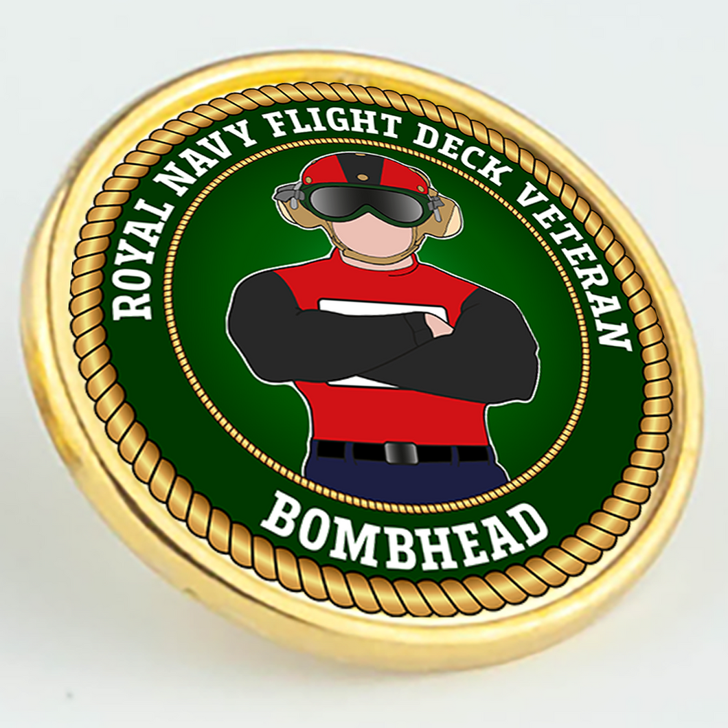 Royal Navy Flight Deck Veteran 'Bombhead' Pin/Lapel Badge