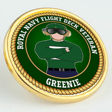 Load image into Gallery viewer, Royal Navy Flight Deck Veteran &#39;Greenie&#39; Pin/Lapel Badge
