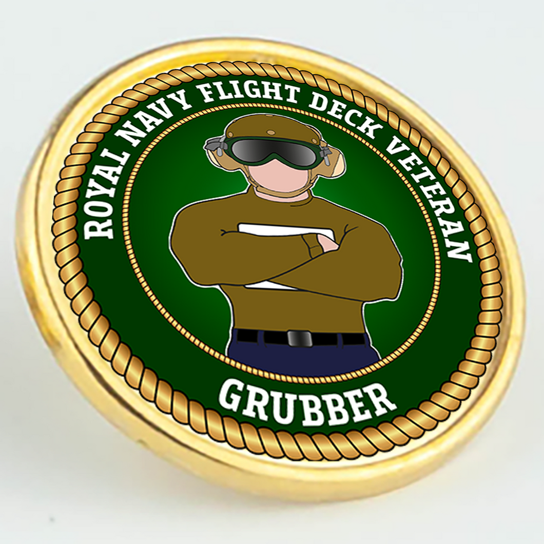 Royal Navy Flight Deck Veteran 'Grubber' Pin/Lapel Badge