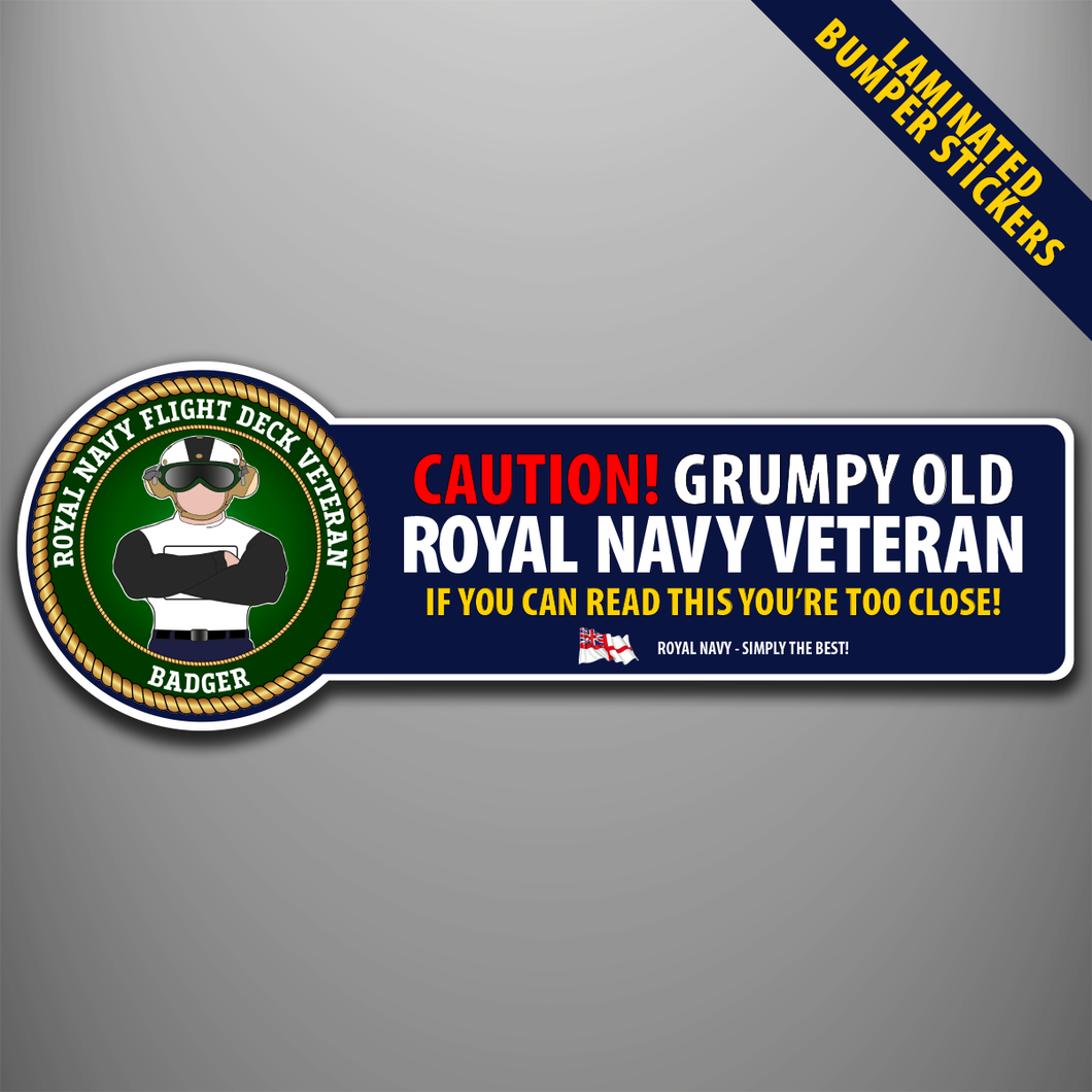 Royal Navy Flight Deck Veteran 'Badger' Laminated Bumper Stickers