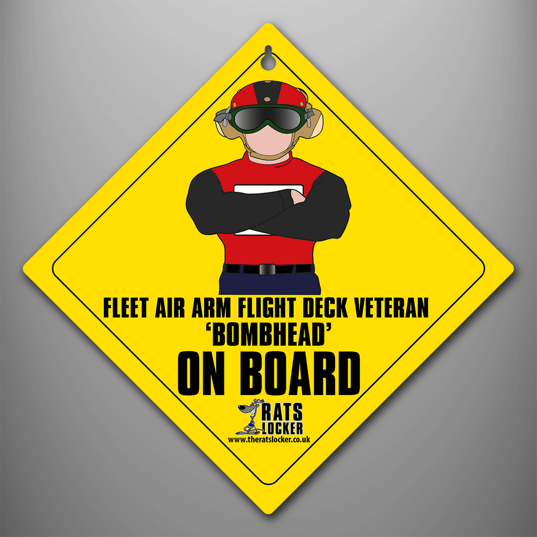 Fleet Air Arm Flight Deck Veteran 'Bombhead' - Car Window Sign