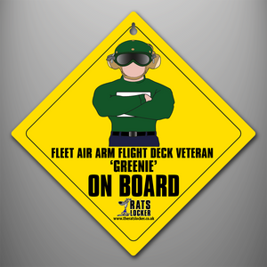 Fleet Air Arm Flight Deck Veteran 'Greenie' - Car Window Sign