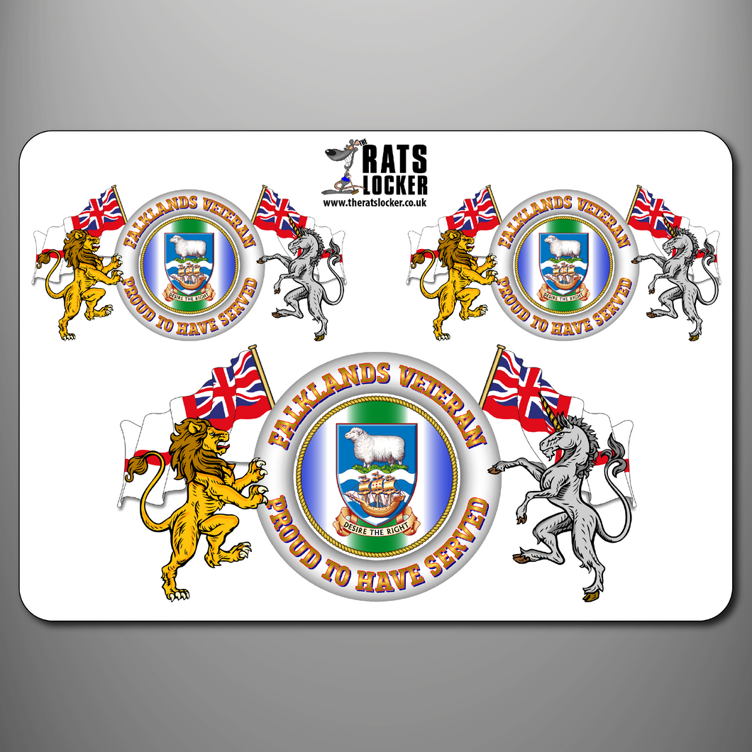 Falklands Veteran 'Proud to Have Served' Self Adhesive Sticker Sheet