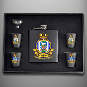 Royal Navy Falklands Veteran 'Crest' Hip Flask - Personalised