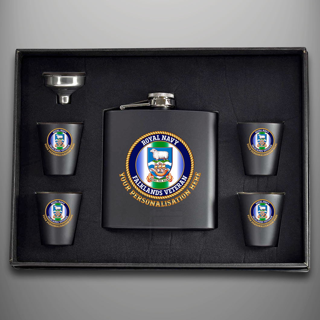 Royal Navy 'Falklands Veteran' Hip Flask - Personalised