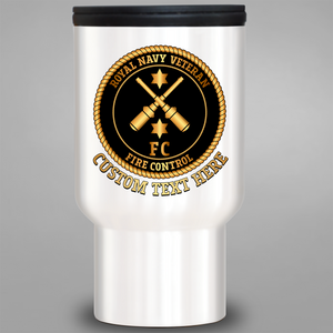 Royal Navy Veteran 'Gunner - Fire Control' - Personalised Travel Mug