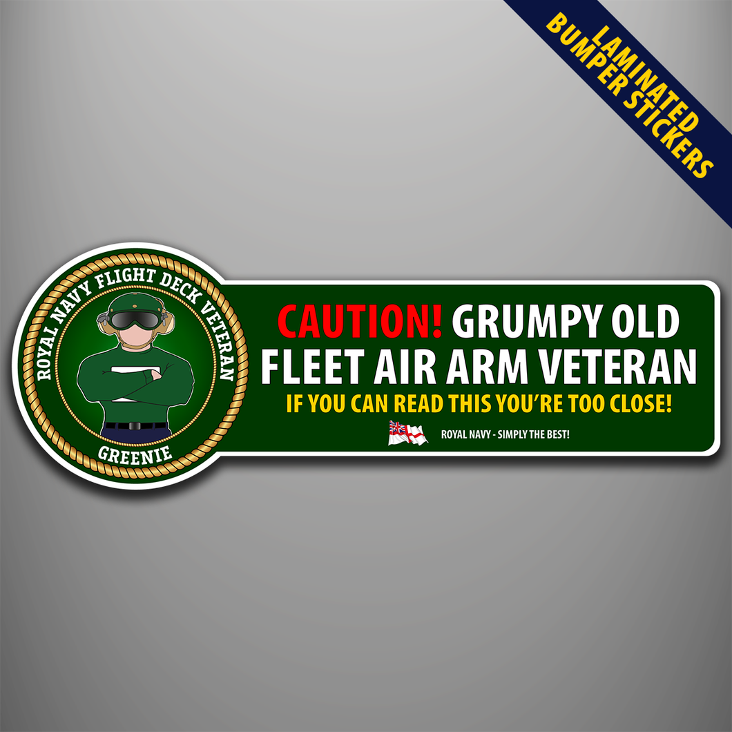 Royal Navy Flight Deck Veteran 'Greenie' Laminated Bumper Stickers