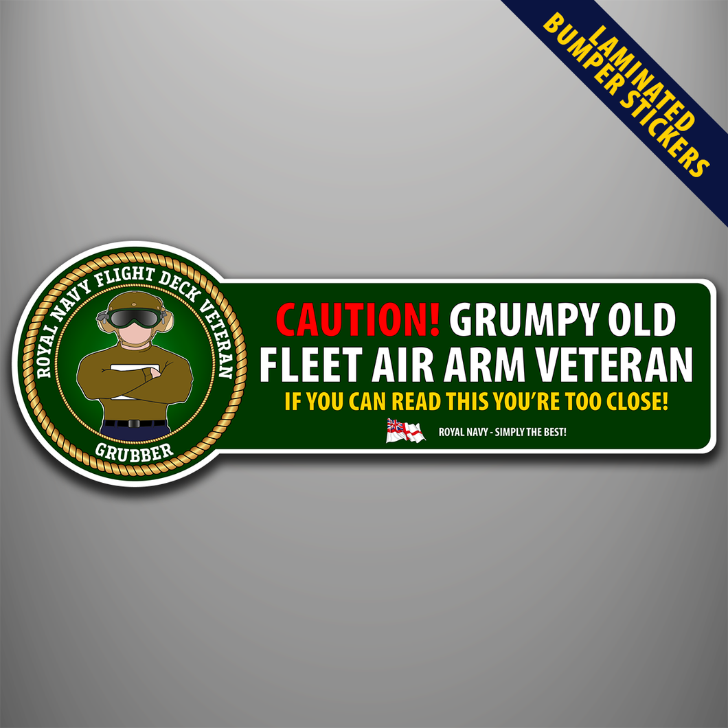 Royal Navy Flight Deck Veteran 'Grubber' Laminated Bumper Stickers