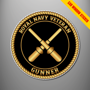 Royal Navy Veteran 'Gunner' Car Window Sticker