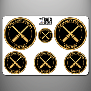 Royal Navy Veteran 'Gunner' Self Adhesive Sticker Sheet