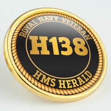 Load image into Gallery viewer, HMS Herald H138 Pennant Number Pin/Lapel Badge
