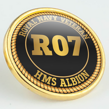 Load image into Gallery viewer, HMS Albion R07 Pennant Number Pin/Lapel Badge
