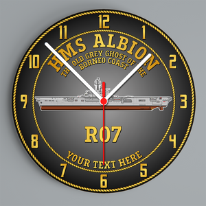 HMS Albion (RO7) Glass Hanging Photo Clock