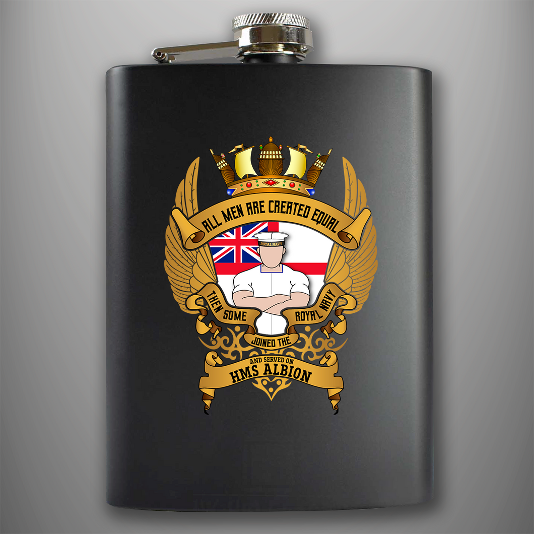 All Men 'HMS Albion' Hip Flask