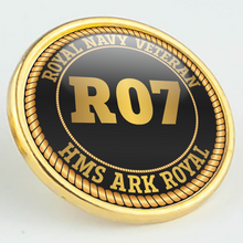 Load image into Gallery viewer, HMS Ark Royal R07 Pennant Number Pin/Lapel Badge
