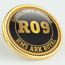 Load image into Gallery viewer, HMS Ark Royal R09 Pennant Number Pin/Lapel Badge
