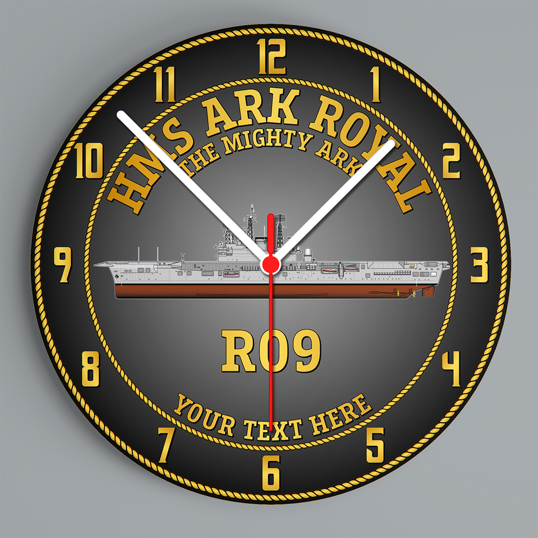 HMS Ark Royal (RO9) Glass Hanging Photo Clock