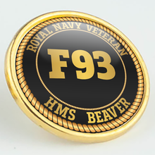 Load image into Gallery viewer, HMS Beaver F93 Pennant Number Pin/Lapel Badge
