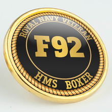 Load image into Gallery viewer, HMS Boxer F92 Pennant Number Pin/Lapel Badge
